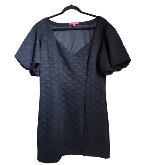 Betsey Johnson Dress Women XXL Mini Puff Sleeves Mini Dress Polka Dots - Picture 2 of 15